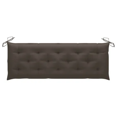 Bancă grădină lemn tec cu pernă gri taupe - 150 cm