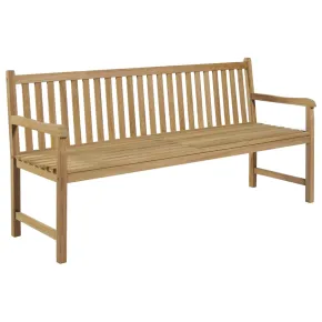 Bancă Grădină Lemn Tec cu Pernă Gri - 175 cm - Livrare Gratuită 2