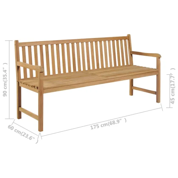 Bancă Grădină Lemn Tec cu Pernă Gri - 175 cm - Livrare Gratuită Bancă Grădină Lemn Tec cu Pernă Gri - 175 cm - Livrare Gratuită