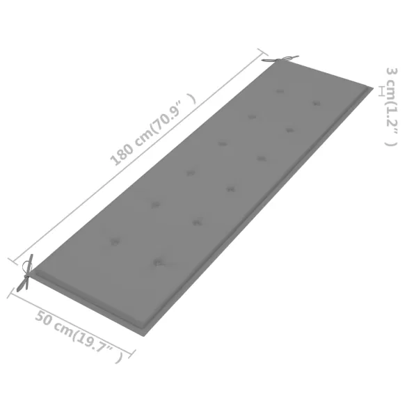Bancă Grădină Lemn Tec cu Pernă Gri - 175 cm - Livrare Gratuită Bancă Grădină Lemn Tec cu Pernă Gri - 175 cm - Livrare Gratuită