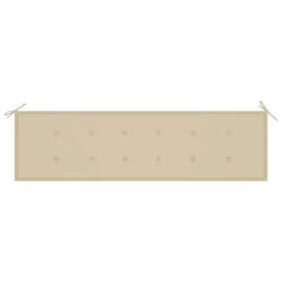 Bancă Grădină Lemn Tec cu Pernă Bej - Livrare Gratuită