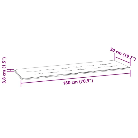 Bancă Grădină Lemn Tec cu Pernă Carouri - 175 cm