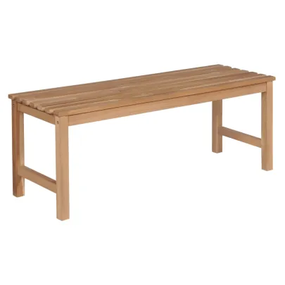 Bancă Grădină Lemn Tec cu Pernă Albastru - 120cm