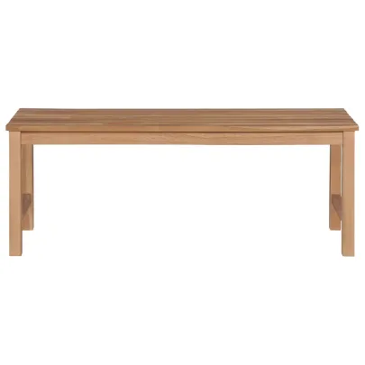 Bancă Grădină Lemn Tec cu Pernă Albastru - 120cm