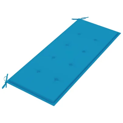 Bancă Grădină Lemn Tec cu Pernă Albastru - 120cm