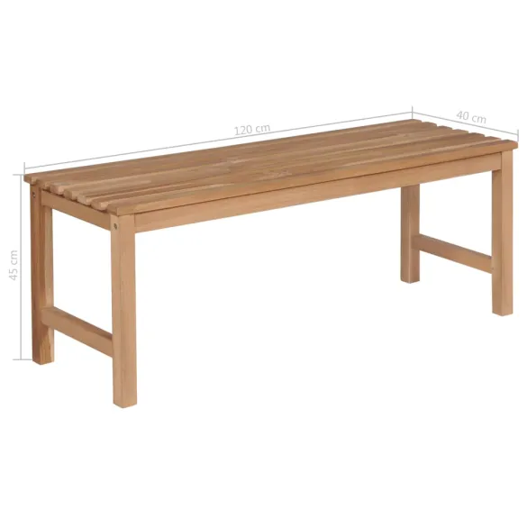 Bancă Grădină Lemn Tec cu Pernă Albastru - 120cm
