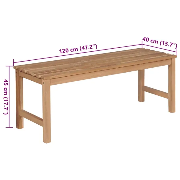 Bancă Grădină Lemn Tec cu Pernă - 120 cm | Livrare Gratuită