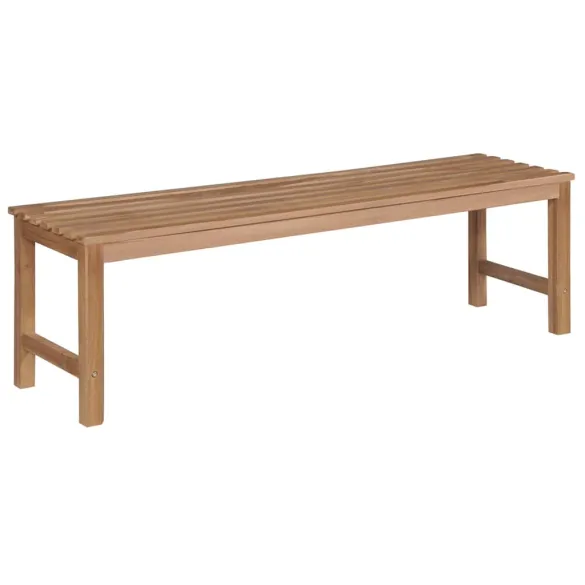 Bancă Grădină Lemn Masiv Tec cu Pernă Roșu Vin 150 cm