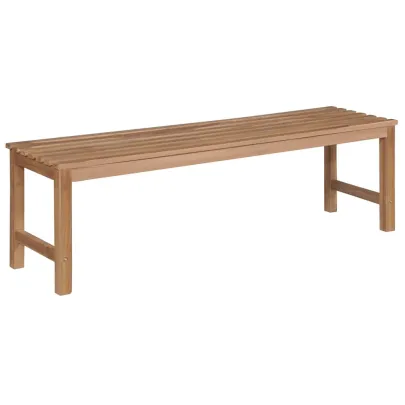 Bancă Grădină Lemn Masiv Tec cu Pernă Roșu Vin 150 cm