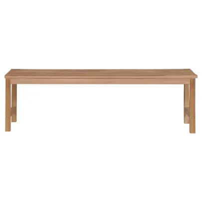 Bancă Grădină Lemn Masiv Tec cu Pernă Roșu Vin 150 cm