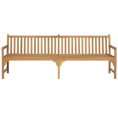 Bancă Grădină Lemn Tec cu Pernă Antracit - 240 cm