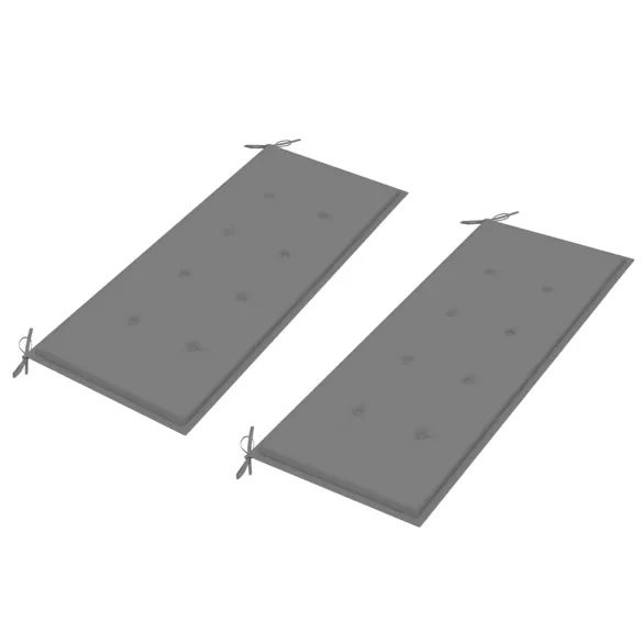 Bancă Grădină Lemn Tec cu Pernă Gri - 240 cm - Livrare Gratuită