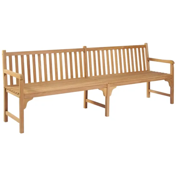 Bancă grădină lemn tec cu pernă crem - 240 cm | Livrare gratuită