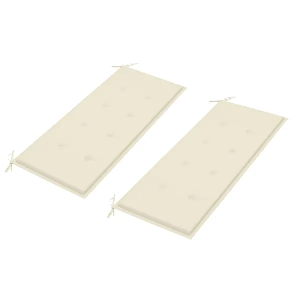 Bancă grădină lemn tec cu pernă crem - 240 cm | Livrare gratuită