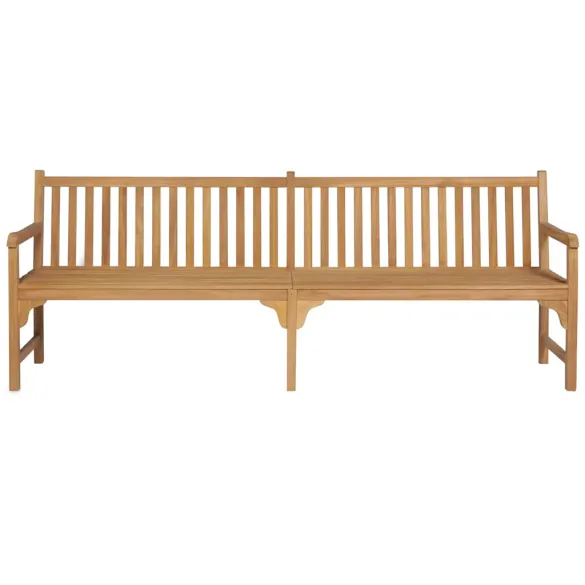 Bancă Grădină Lemn Tec 240 cm - Perne Verzi | Livrare Gratuită