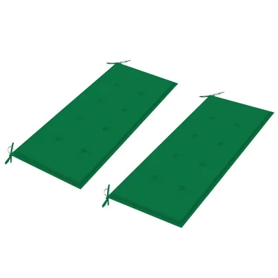 Bancă Grădină Lemn Tec 240 cm - Perne Verzi | Livrare Gratuită