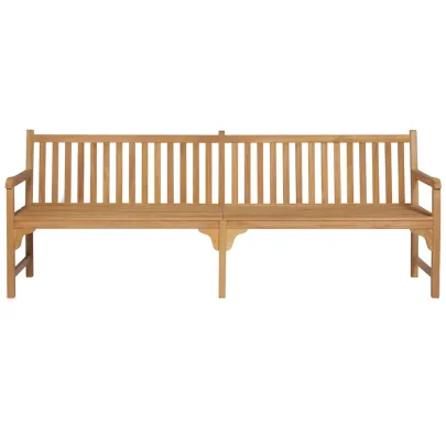 Bancă Grădină Lemn Tec cu Pernă Gri - 240 cm | Livrare Gratuită