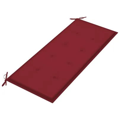 Bancă Grădină Lemn Tec cu Pernă Roșu Vin - 240 cm