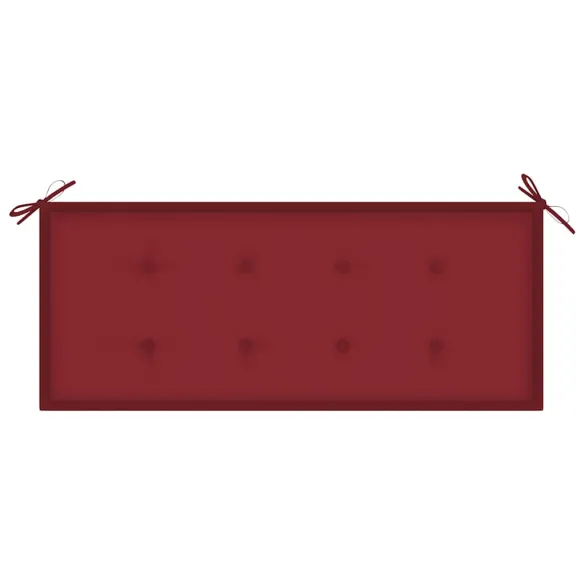 Bancă Grădină Lemn Tec cu Pernă Roșu Vin - 240 cm