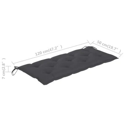 Bancă Grădină Lemn Tec cu Pernă Antracit - 240 cm - Livrare Gratuită