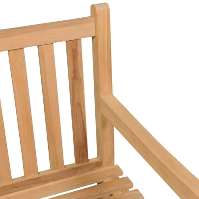 Bancă Grădină Lemn Tec 240 cm - Perne Verzi | Livrare Gratuită