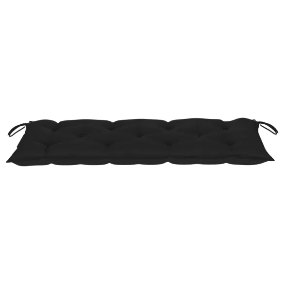 Bancă Grădină Lemn Tec 240 cm - Pernă Negră | Livrare Gratuită