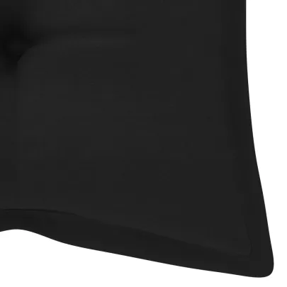 Bancă Grădină Lemn Tec 240 cm - Pernă Negră | Livrare Gratuită