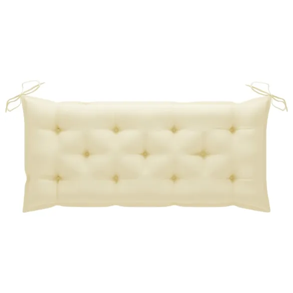 Bancă Grădină cu Pernă - Lemn Tec Masiv - 120 cm - Livrare Gratuită