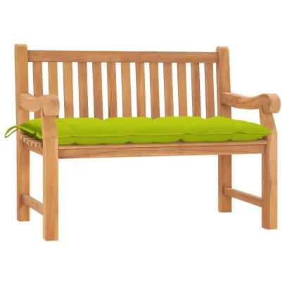 Bancă Grădină cu Pernă - Lemn Tec Masiv - 120 cm | Livrare Gratuită