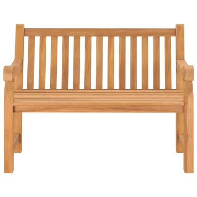 Bancă Grădină cu Pernă - Lemn Tec Masiv - 120 cm | Livrare Gratuită