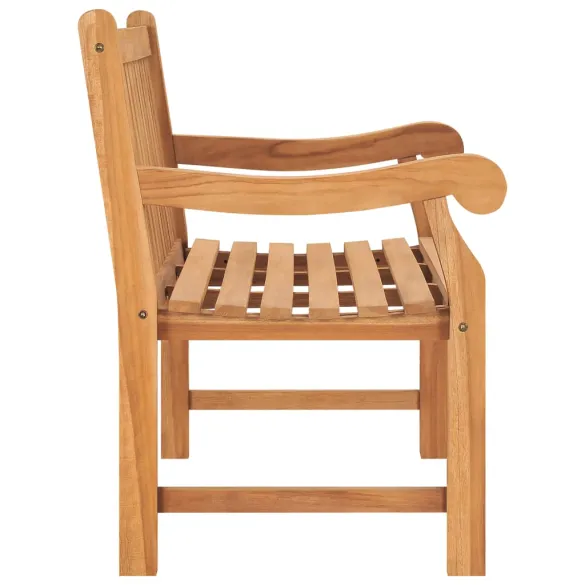 Bancă Grădină cu Pernă - Lemn Tec Masiv - 120 cm | Livrare Gratuită