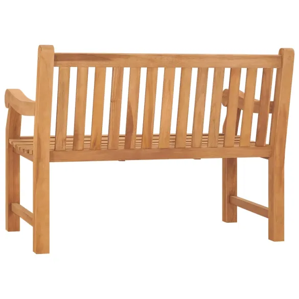 Bancă Grădină cu Pernă - Lemn Tec Masiv - 120 cm | Livrare Gratuită
