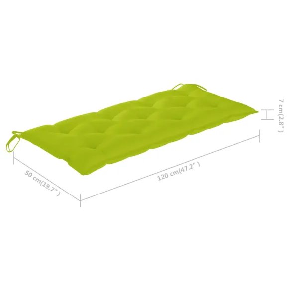 Bancă Grădină cu Pernă - Lemn Tec Masiv - 120 cm | Livrare Gratuită