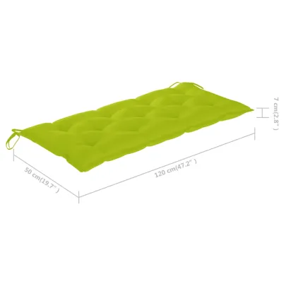 Bancă Grădină cu Pernă - Lemn Tec Masiv - 120 cm | Livrare Gratuită