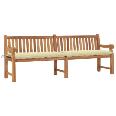 Bancă grădină lemn tec cu pernă - 240 cm - Livrare gratuită