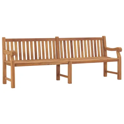 Bancă grădină lemn tec cu pernă - 240 cm - Livrare gratuită