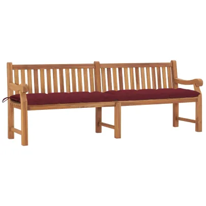 Bancă Grădină Lemn Tec cu Pernă - 240 cm - Livrare Gratuită