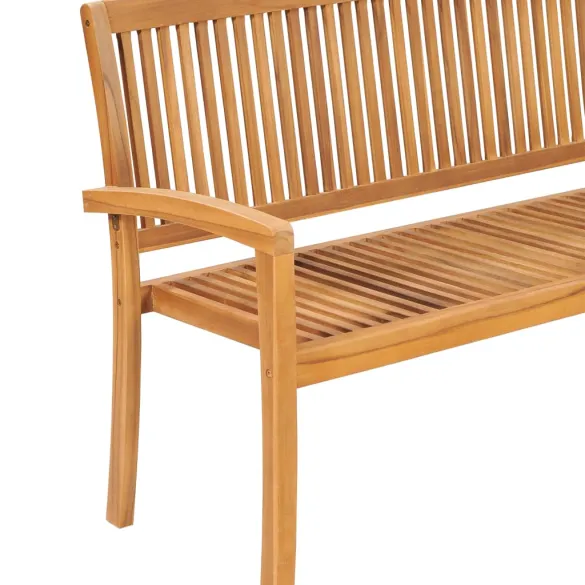 Bancă Grădină Stivuibilă cu Pernă - Lemn Tec | Livrare Gratuită