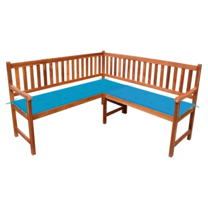 Bancă de Colț Grădină 150 cm - Lemn Acacia cu Perne