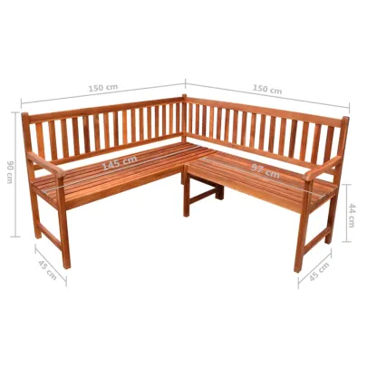 Bancă de Colț Grădină 150 cm - Lemn Acacia cu Perne