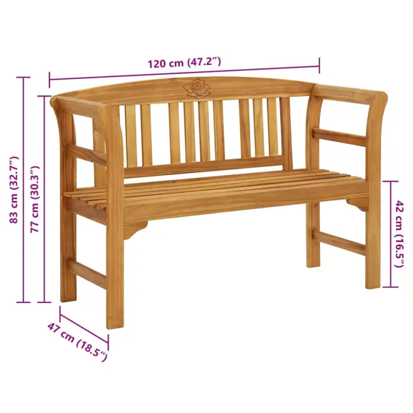 Bancă grădină lemn acacia cu pernă - Livrare gratuită