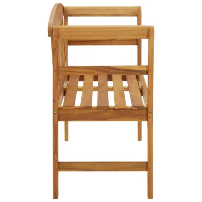 Bancă grădină lemn acacia cu pernă albastră - 120 cm