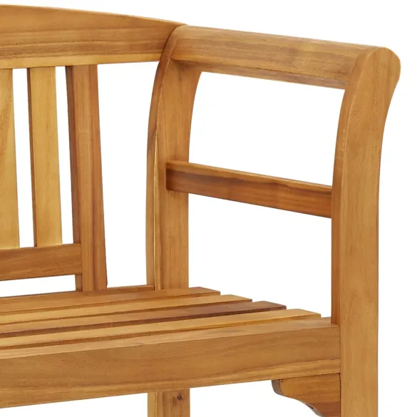 Bancă grădină lemn acacia cu pernă albastră - 120 cm