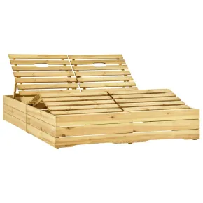 Șezlong Dublu cu Perne Albastru Regal - Lemn de Pin 2