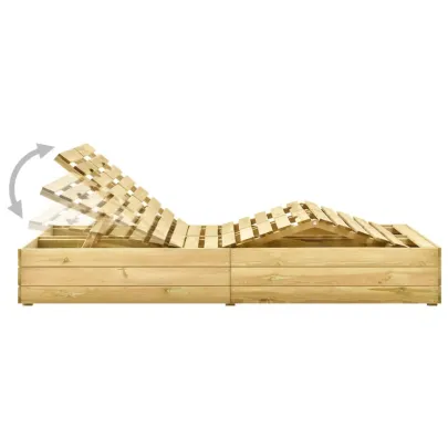 Șezlong Dublu cu Perne Albastru Regal - Lemn de Pin