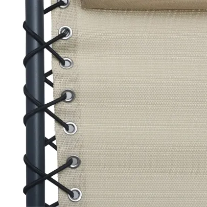 Set 2 Șezlonguri Pliabile Crem pentru Grădină | Livrare Gratuită