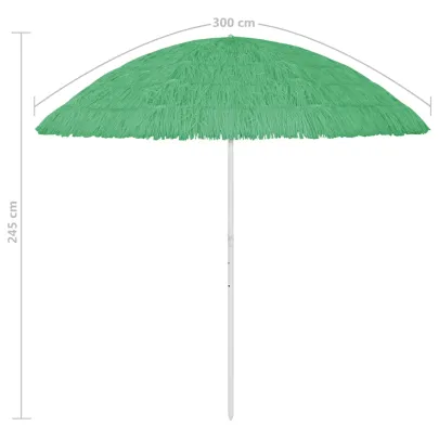Umbrelă Plajă Hawaii Verde 300 cm | Protecție UV | Livrare Gratuită