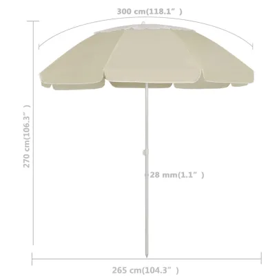 Umbrelă de Plajă 300 cm Galbenă - Livrare Gratuită