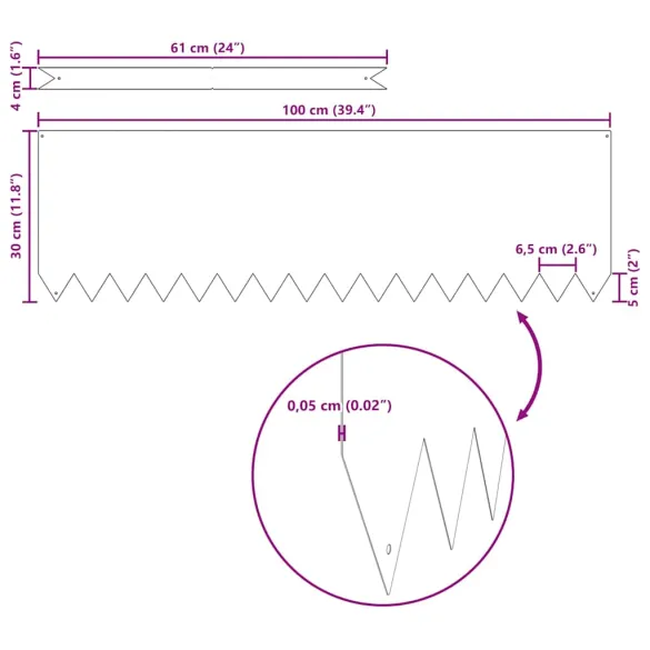 Borduri Gazon Oțel 30 buc | Livrare Gratuită