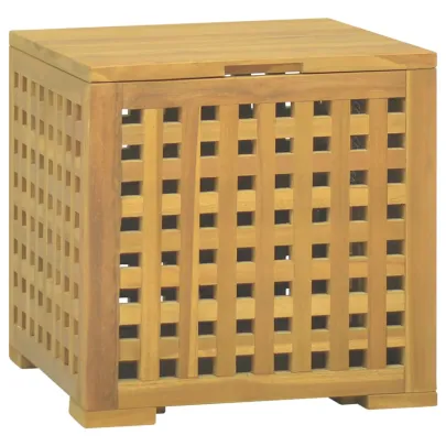 Cutie Depozitare Funie Lemn Tec 40x40x40 cm - Livrare Gratuită